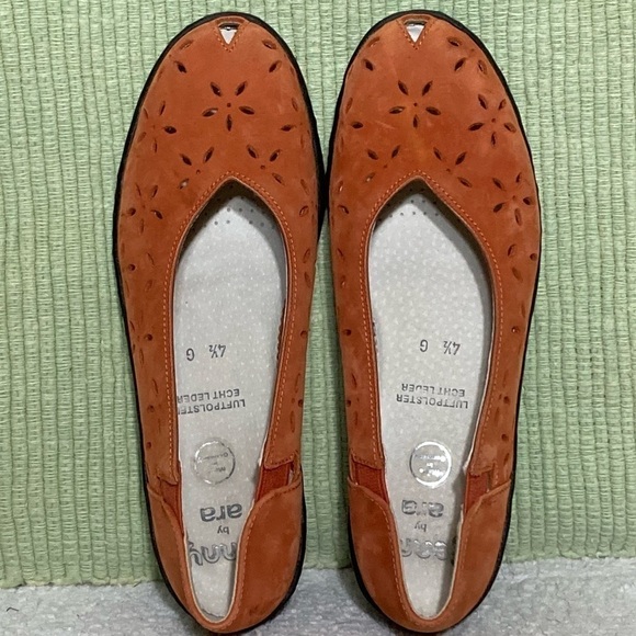 Jenny By Ara Womens Air Cushion Suede Burnt Orange Low Comfort Shoes Sz 7 - Picture 5 of 11